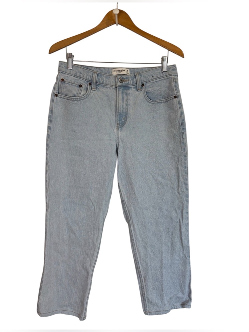 Abercrombie & Fitch The 90s Straight Mid Rise Jeans Curve Love Size 29 Short - Picture 2 of 9